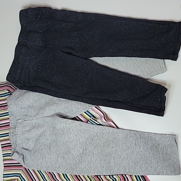 5/$30 GAP CARTER'S JUMPING BEANS Stripes Long Sleeve Glitter Sparkle Pan… - Picture 2 of 5